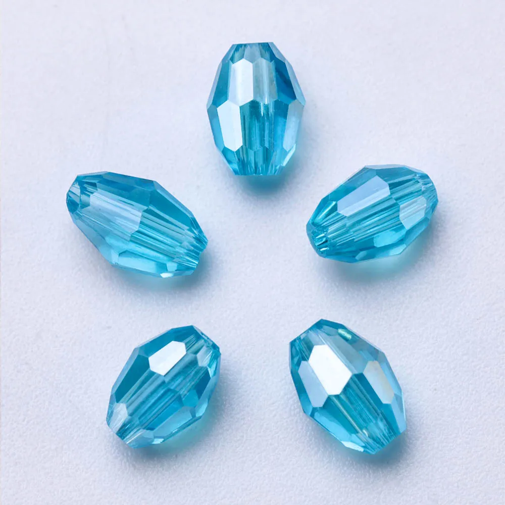 70Pcs Rice Grains Austrian Crystal Beads Faceted AB Color Glass Bead Loose Spacer Bead for Jewerly Making DIY Bracelet Neclace