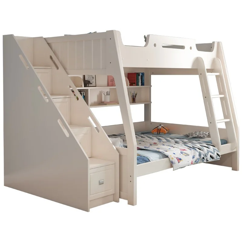 

Adult Bunk Bed Boys and Girls Korean Double-decker Mother Bed High and Low Children Combination Drag Bed