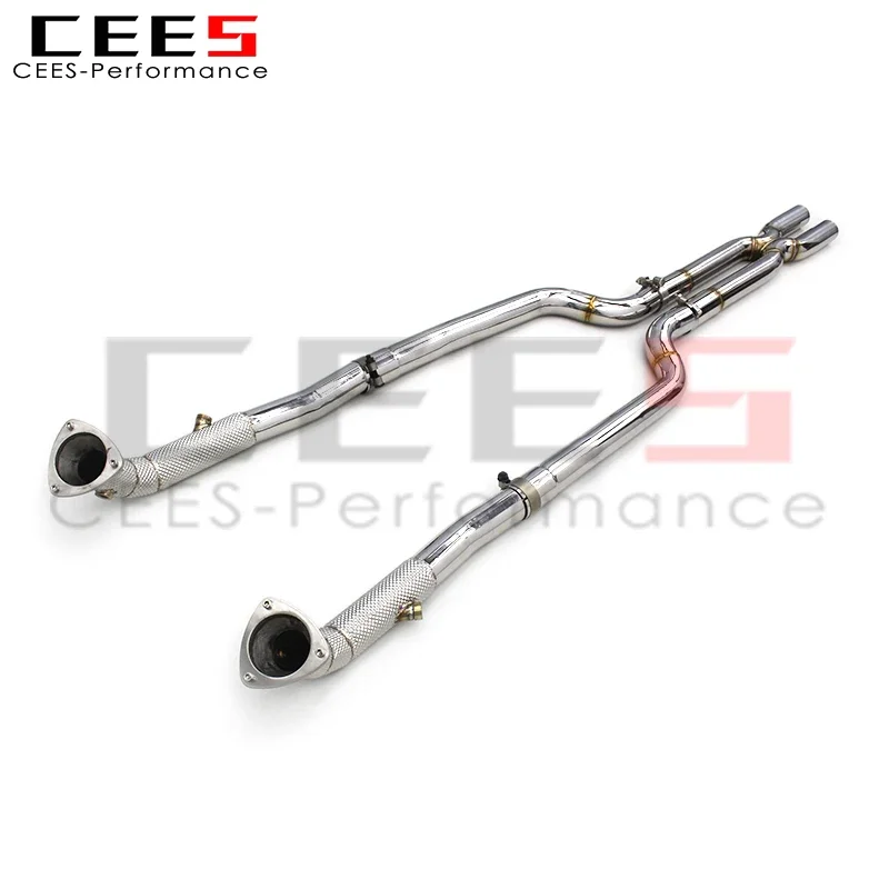 CEES Exhaust Downpipe X Pipe for Maserati Gran Turismo GT 4.2/4.7 2008-2023 Stainless Steel Exhaust Pipe Competition Downpipe