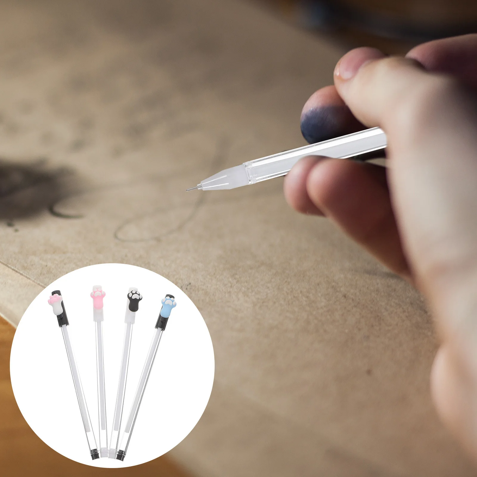 

12 Pcs Cat Claw Gel Pen Cute Cartoon Decorate Writing Black Refill Pens for