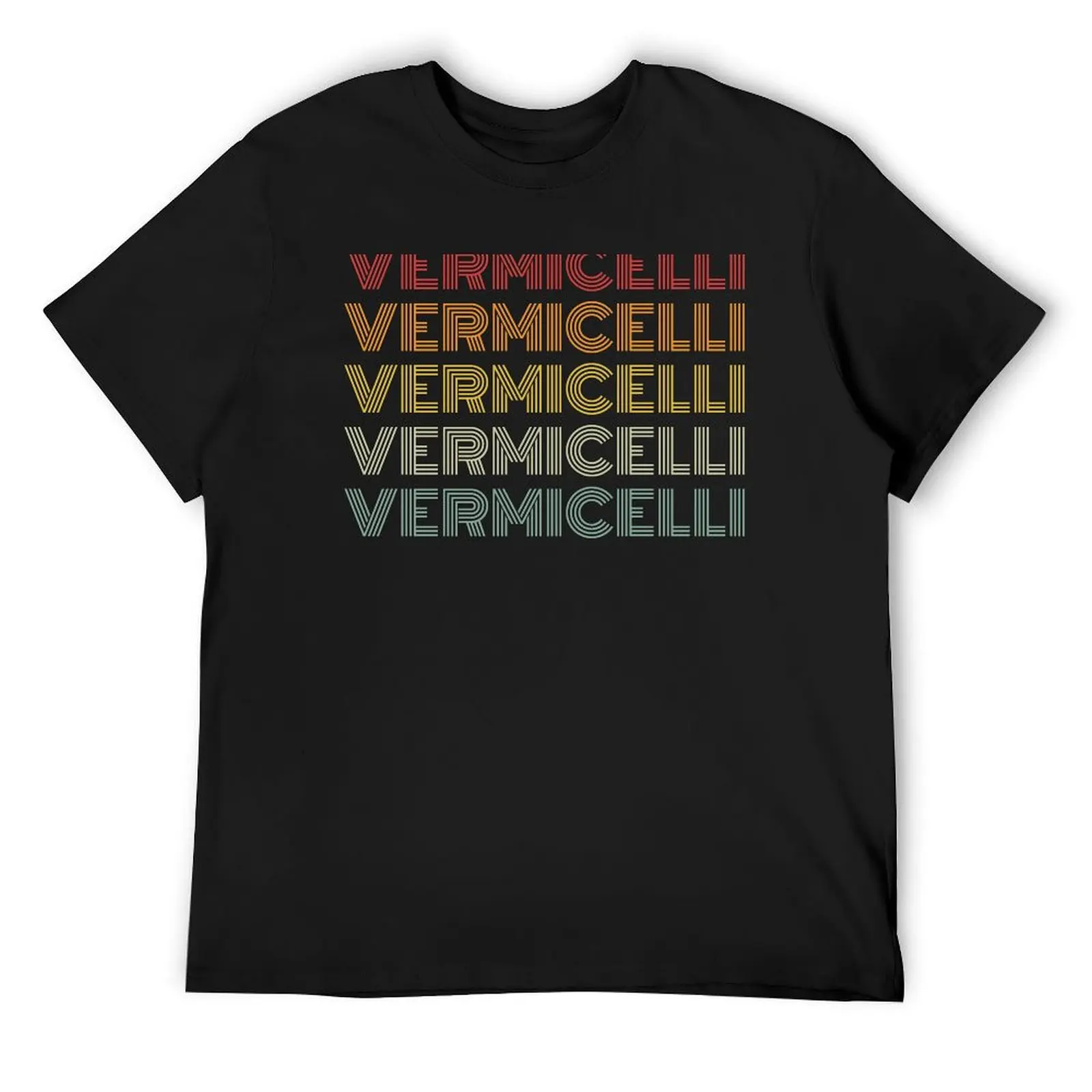 Vermicelli Retro Style T-Shirt blacks anime stuff t shirts for men cotton