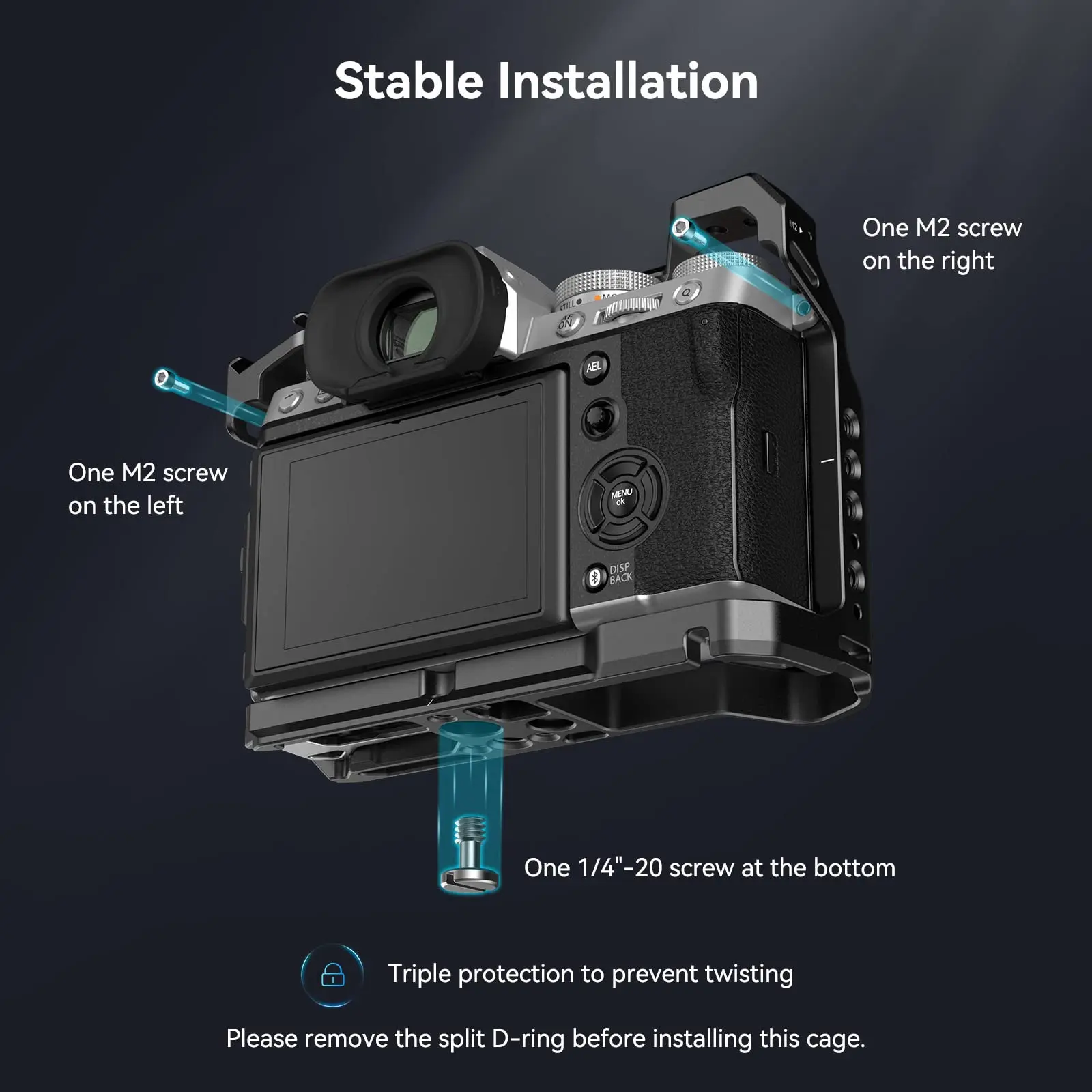 SmallRig X-T5 Full Cage for FUJIFILM X-T5 Camera Cage with Shutter Button, NATO Rails and Quick Release Plate for Arca -4135