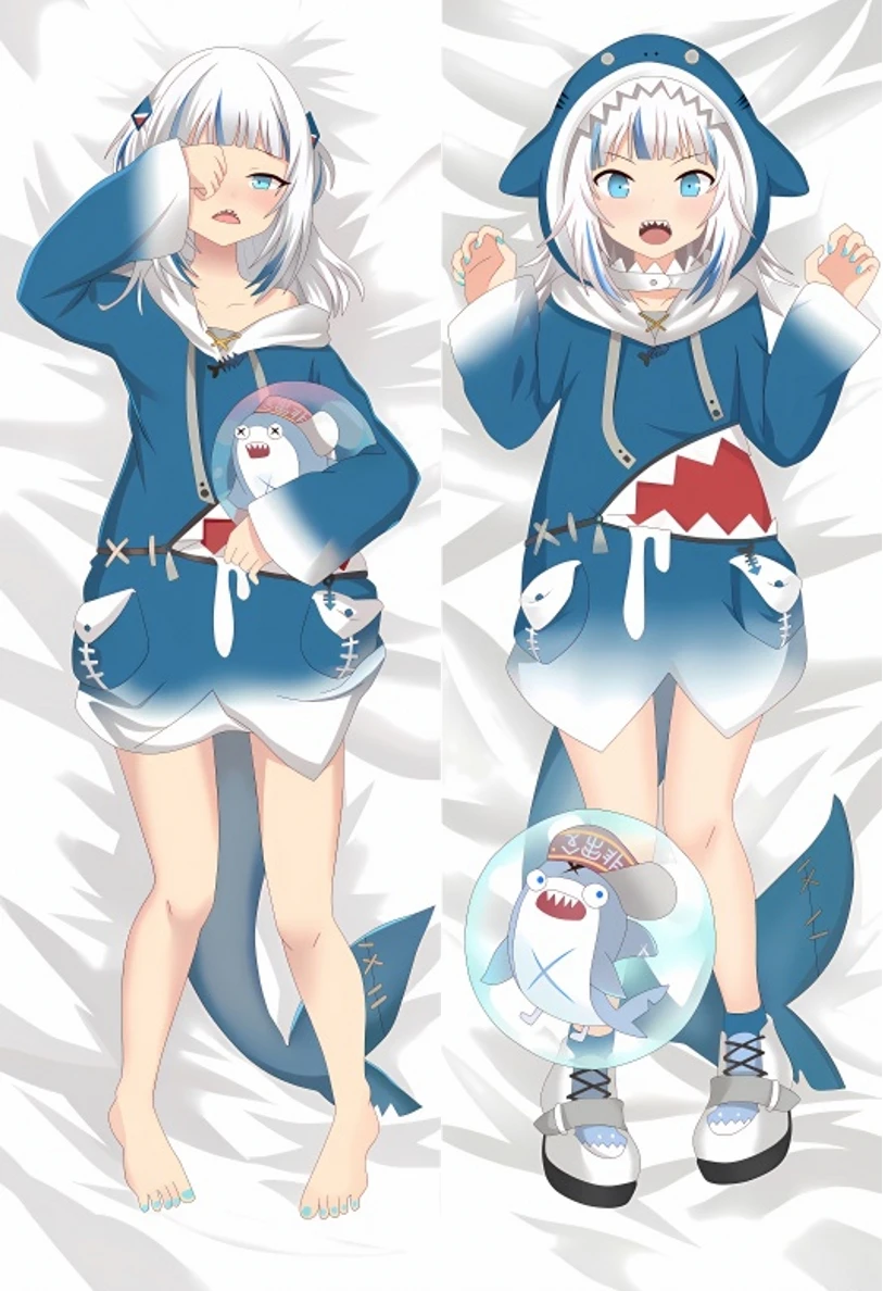 VTuber Gawr Gura Cosplay Dakimakura Pillow Case Hugging Body Prop