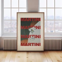 Modern Retro Martini Cocktail Alcohol Minimalist Wall Art Canvas Trendy Painting Posters For Living Room Home Decor 2