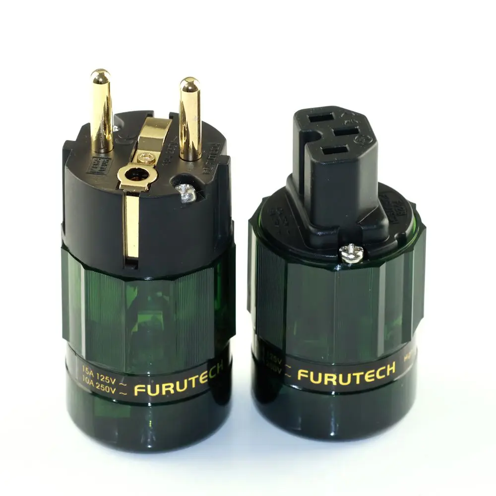 FURUTECH FI-28 HiFi Power Plug Alpha Copper Plated  AC Power Connector IEC Jack For Amplifier DAC High End Audio Power Socket