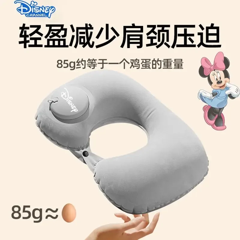 Kawaii Disney cartoon animation Mickey push-type U-shaped pillow air pillow portable storage travel car plane sleeping artifact