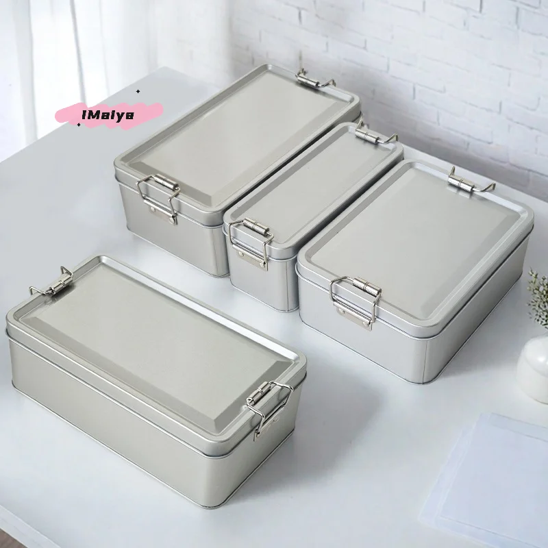 علب كوكي مستطيلة الشكل مع غطاء مقاوم للغبار لتخزين سطح المكتب للمطبخ المنزلي والحلوى والقهوة والشاي والشوكولاتة #4