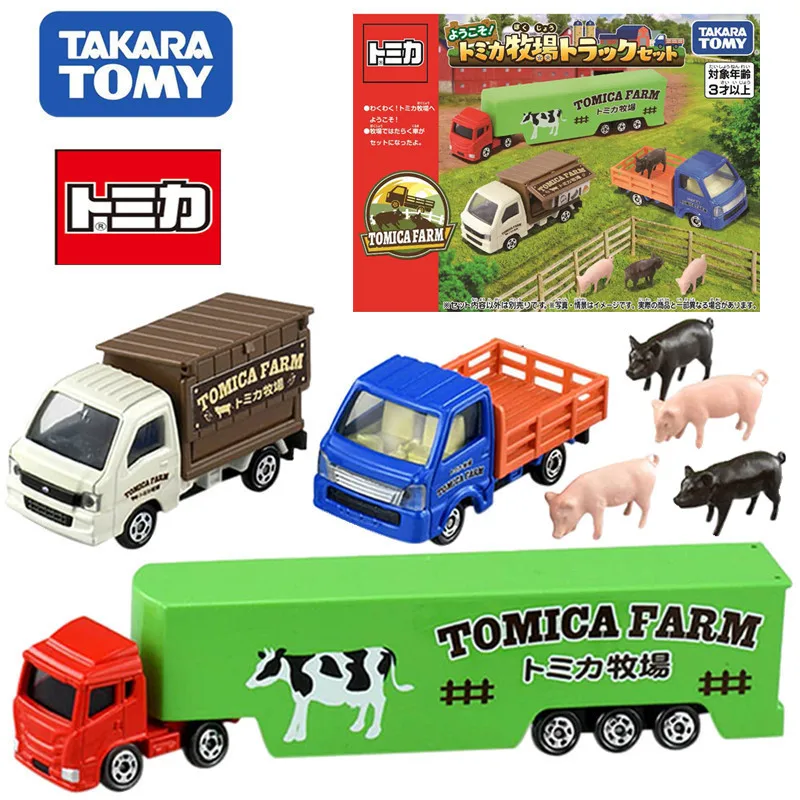 Ensemble de véhicules miniatures Tokyo ara Tomy Tomica Ranch pour enfants, modèle de voiture en alliage moulé sous pression, jouets pour garçons, cadeau de Noël et d'anniversaire, 8 pièces par ensemble