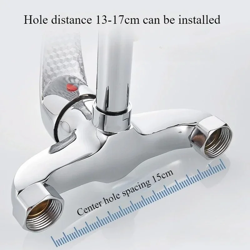 Hot and Cold Kitchen Washbasin Faucet Into The Wall Washbasin Sink Balcony Washbasin All Copper Mixed Water Valve Faucet