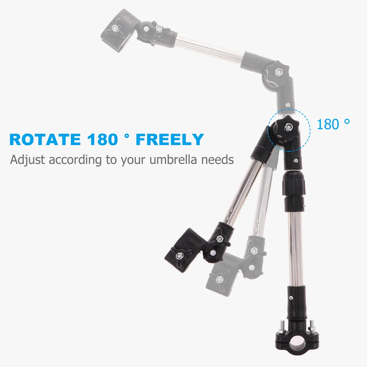 

Bicycle Umbrella Stand Retractable Folding Detachable Black For Handlebar Rain Sun Protection U Bracket Holder Cycling Accessory