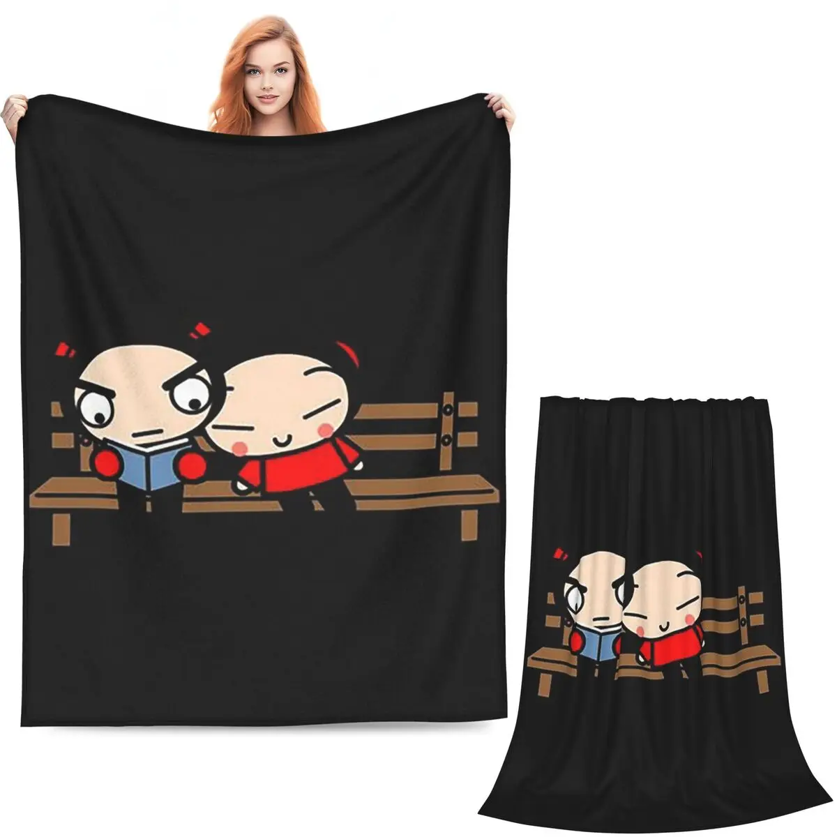 Cartoon Garu Pucca Animation (10) Blankets Soft Warm Flannel Throw Blanket Plush for Bed Living room Picnic Travel Home Sofa