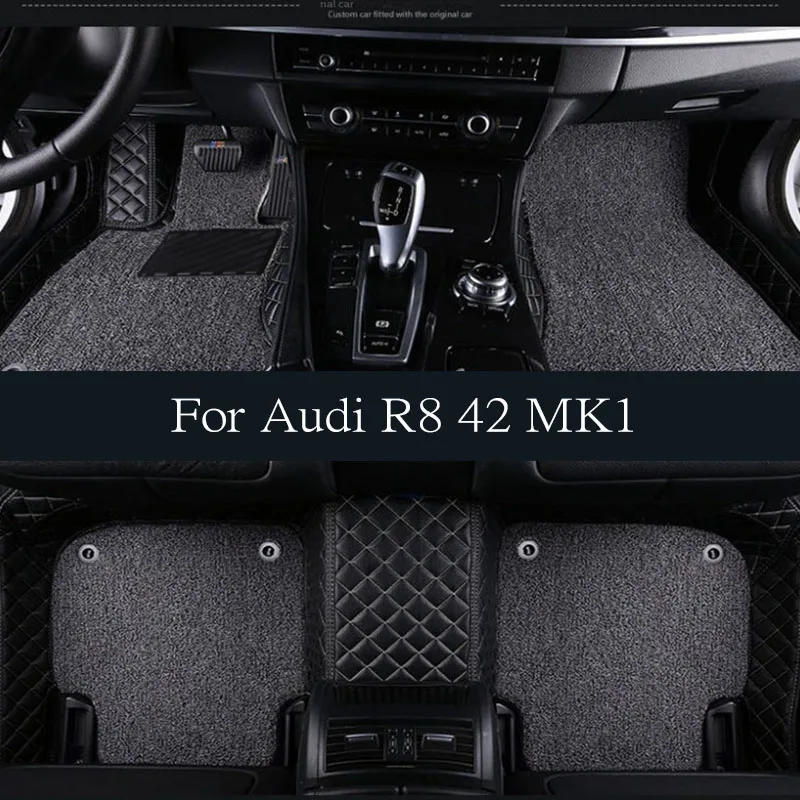 

Car Mats For Audi R8 42 MK1 2006~2015 Auto Floor Mat Luxury Leather Waterproof Rug Anti Dirt Pad Set Car Interior Accessories