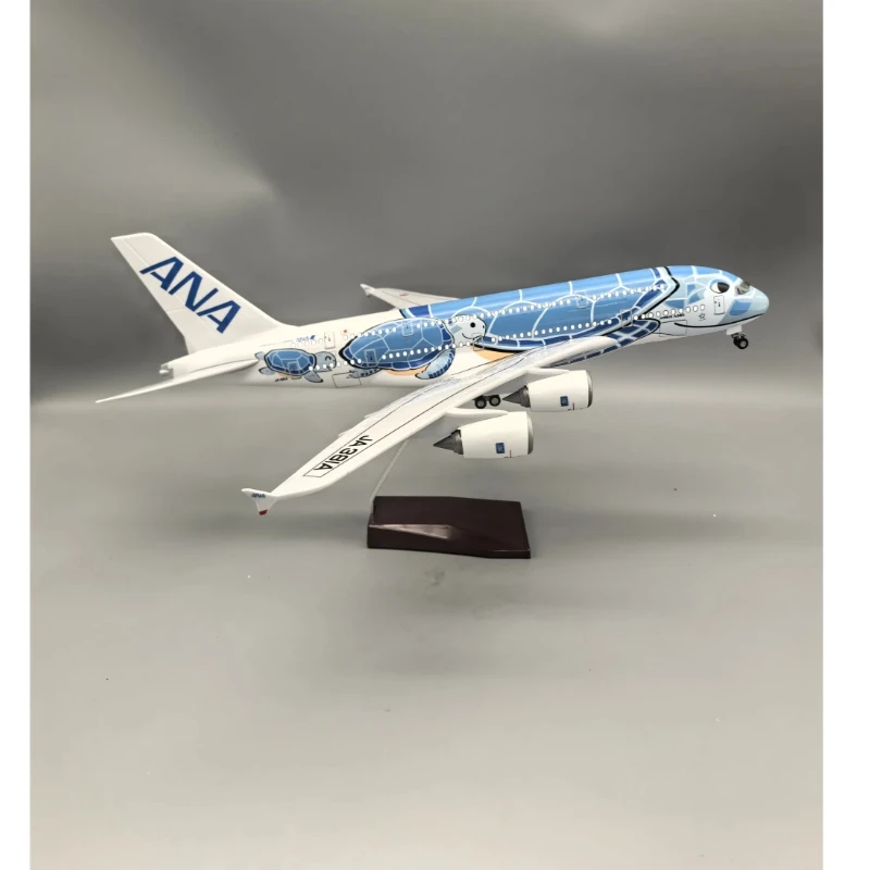 

47CM 1:160 Scale Japan Air ANA Airbus A380 Model Plane Sea Turtle Airlines Blue Diecast Airplane Aircraft Decoration Collection