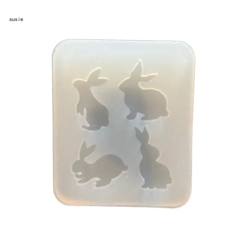 X7YA Silicone Epoxy Resin Mold Rabbit Shaped Accessories Molds Ornaments Mould Jewelry Making Tool for Women