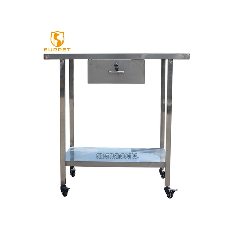 EURPET Pet Animal Clinic Hospital Mobile Exam Operation Table With Scaled Mobile Veterinary Operation Table