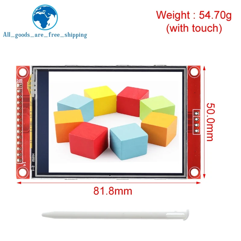 Imagem -02 - Tzt Lcd Touch Panel Serial Port Module com Spi Tft Pbc Ili9341 St7789v 240x320 28