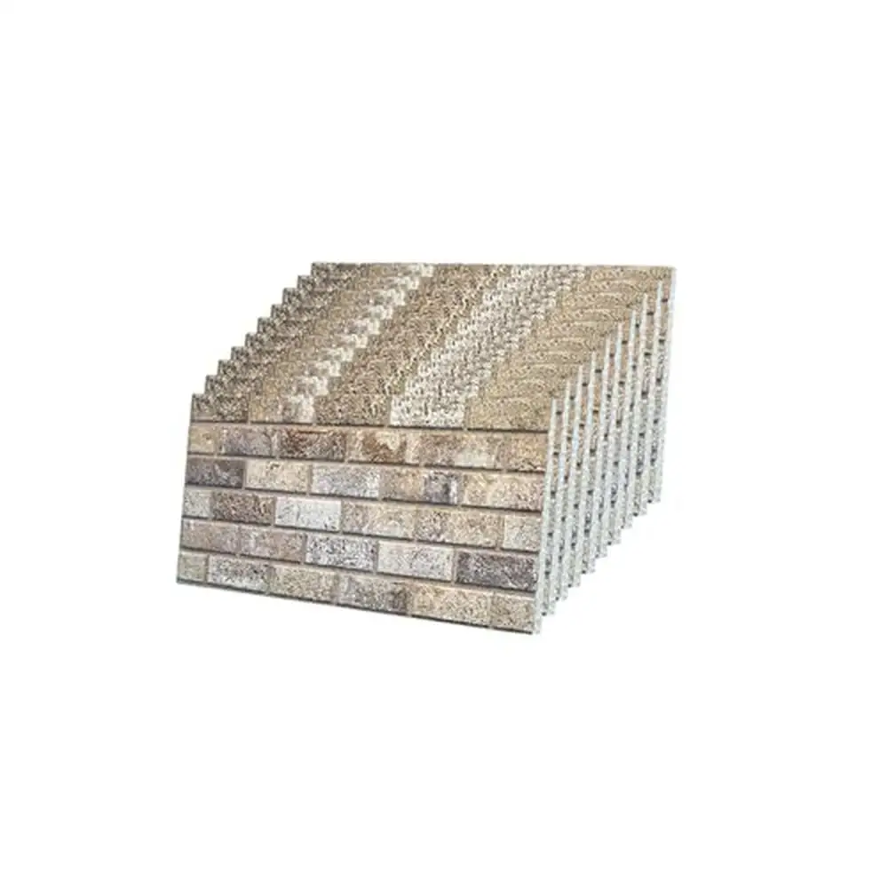 Paneles decorativos de pared de ladrillo, paneles 3D para sala de estar, cocina, baño, paquete de sueños Beige, 10, 53 pies cuadrados, aislantes de fácil instalación