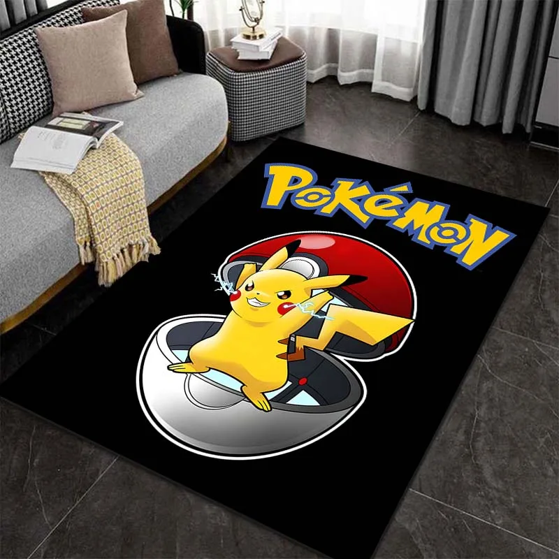 

Japan P-Pokemon Pikachu Pattern Cartoon Carpets for Living Room Bedroom Bedside Floor Mat Area Rug Home Decor Luxury Gifts