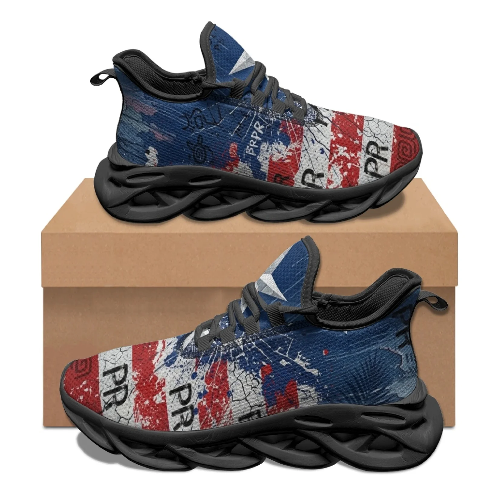 PENSTROLL PENSTROLL Puerto Rico Theme Men's Running Shoes Mesh & EVA Men's Fashion Sneakers for Unisex New Arrival Fall Fashion