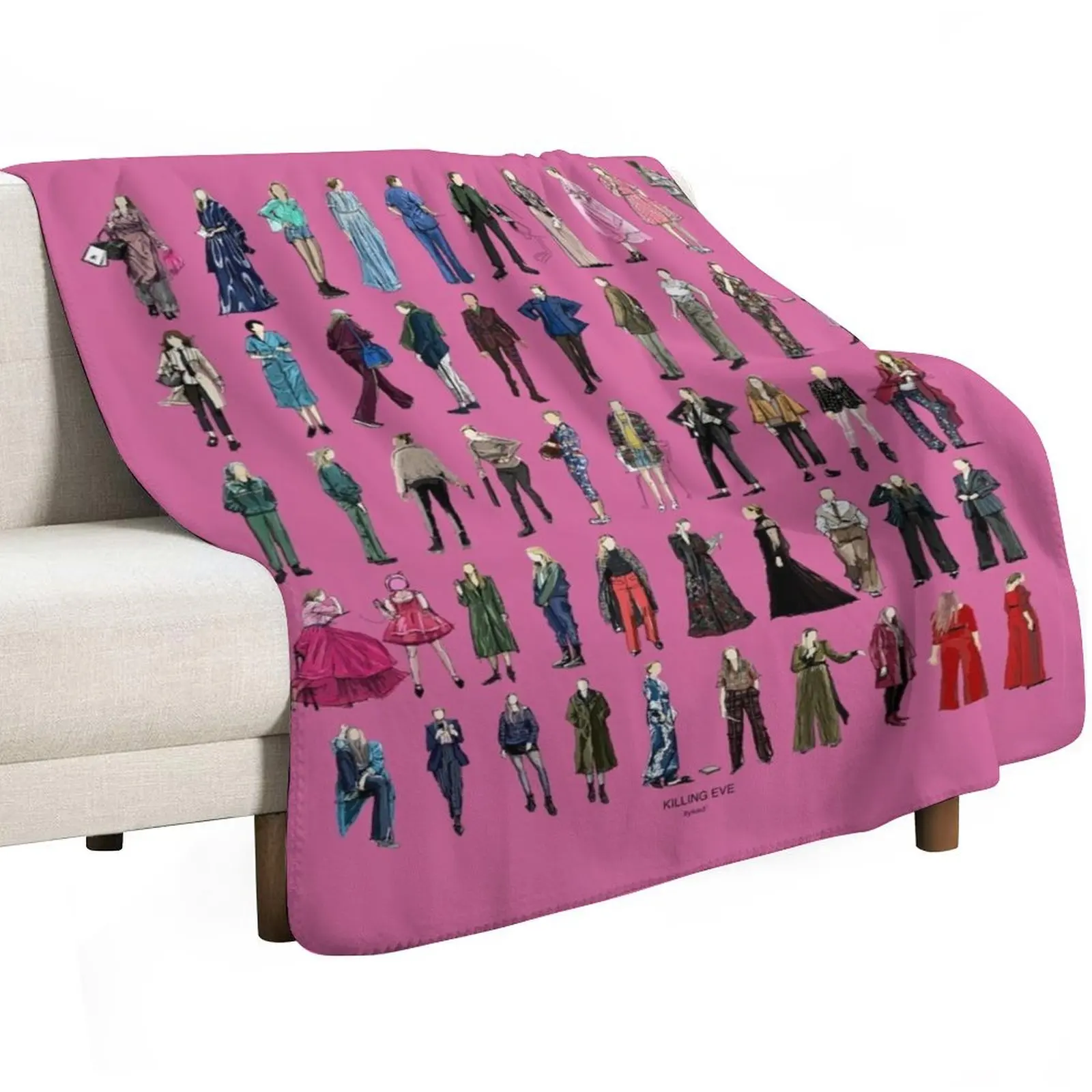Killing eve villanelle fashion looks Pink version Throw Blanket Furrys For Baby for babies Bed linens Thin Luxury Throw Blankets