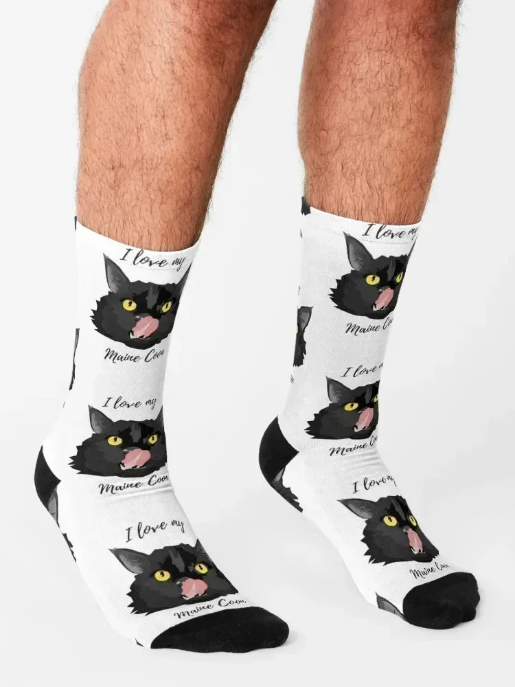 I Love My Maine Coon Socks winter gifts gift cool short Socks Women's Men's