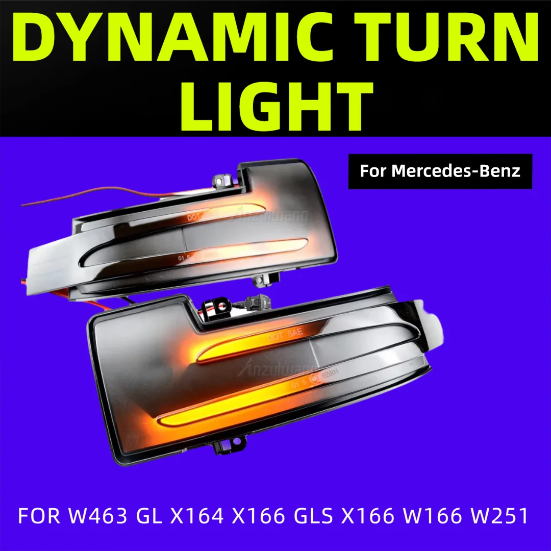 

2PCS Dynamic Turn Signals Light LED Rearview Mirror Blinker Lamp For Mercedes-Benz GL (X164) 265 HP/195 KW 2006-2019