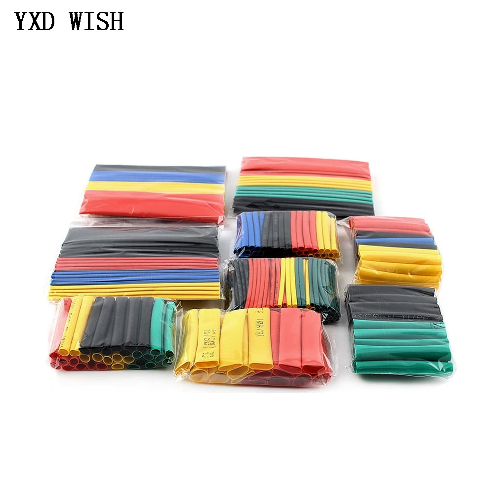 164pcs Heat Shrink Tube Kit Insulation Sleeving Termoretractil Polyolefin Shrinking Assorted Heat Shrink Tubing Wire Cable