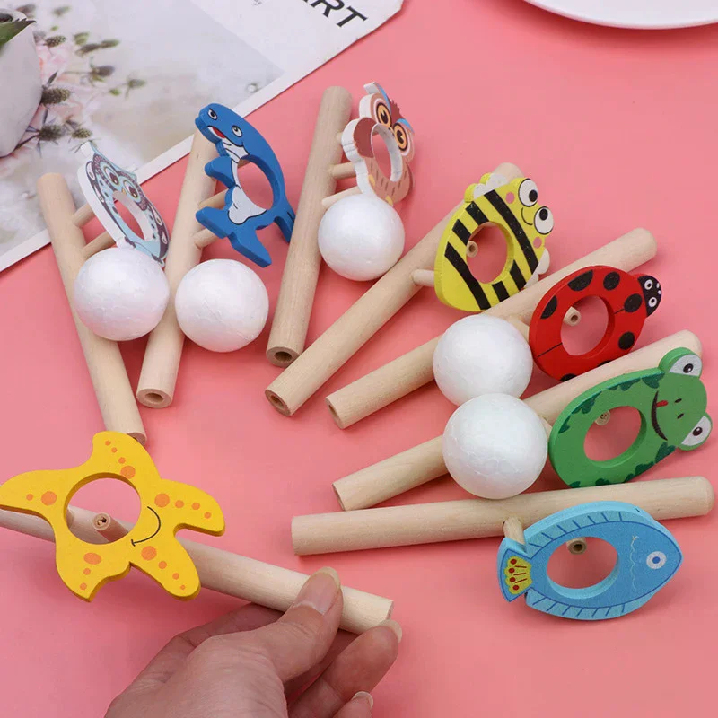 Breathing Exerciser Toys For Kids Whistle Floating Blow Pipe Balls Blowing Balloon Launcher Educational Toy