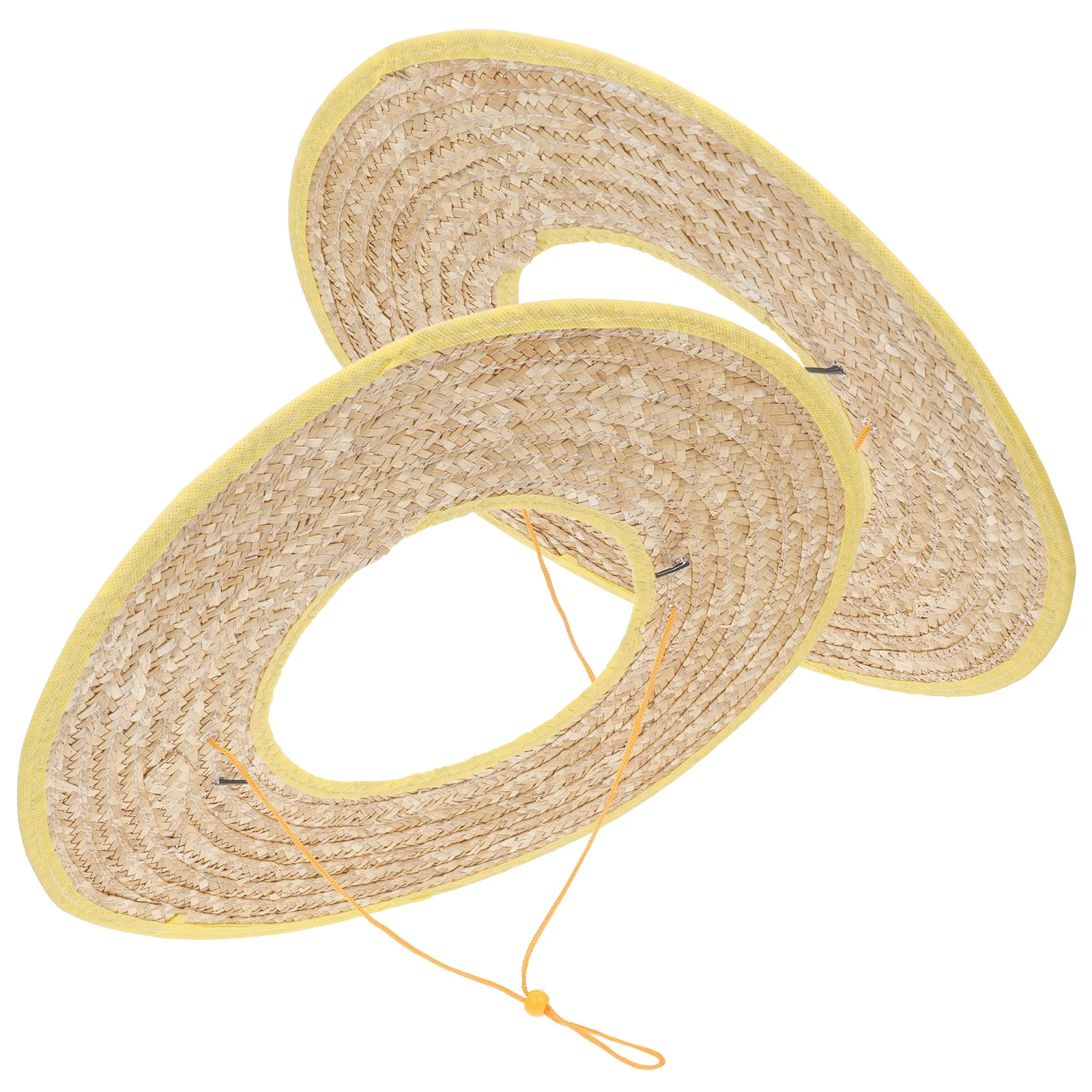 2 Pcs Sun Visor Sunshade for Hard Hat Work Shades Outdoor Straw Construction