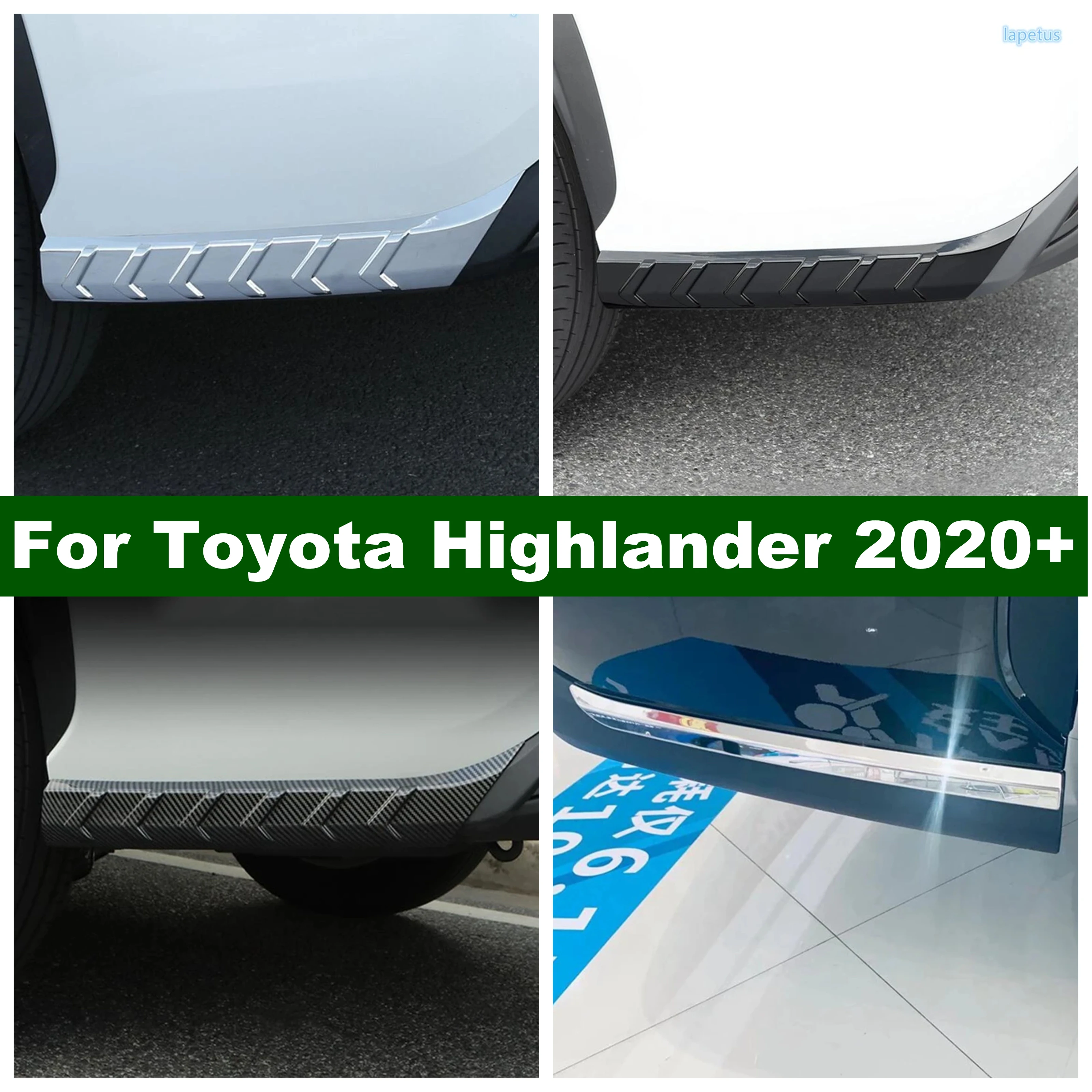 

Car Bumper Protector Corner Crash Blade Anti-collision Strips Cover Trim For Toyota Highlander 2020 - 2023 Exterior Accessories