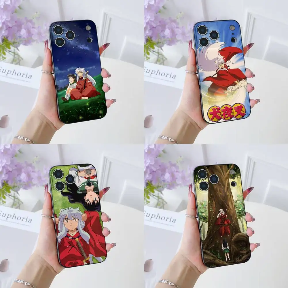 Inuyasha Handyhülle für iPhone 17 16 15 14 13 12 11 Pro Max Plus Air Mini Schwarz Silikon Weich