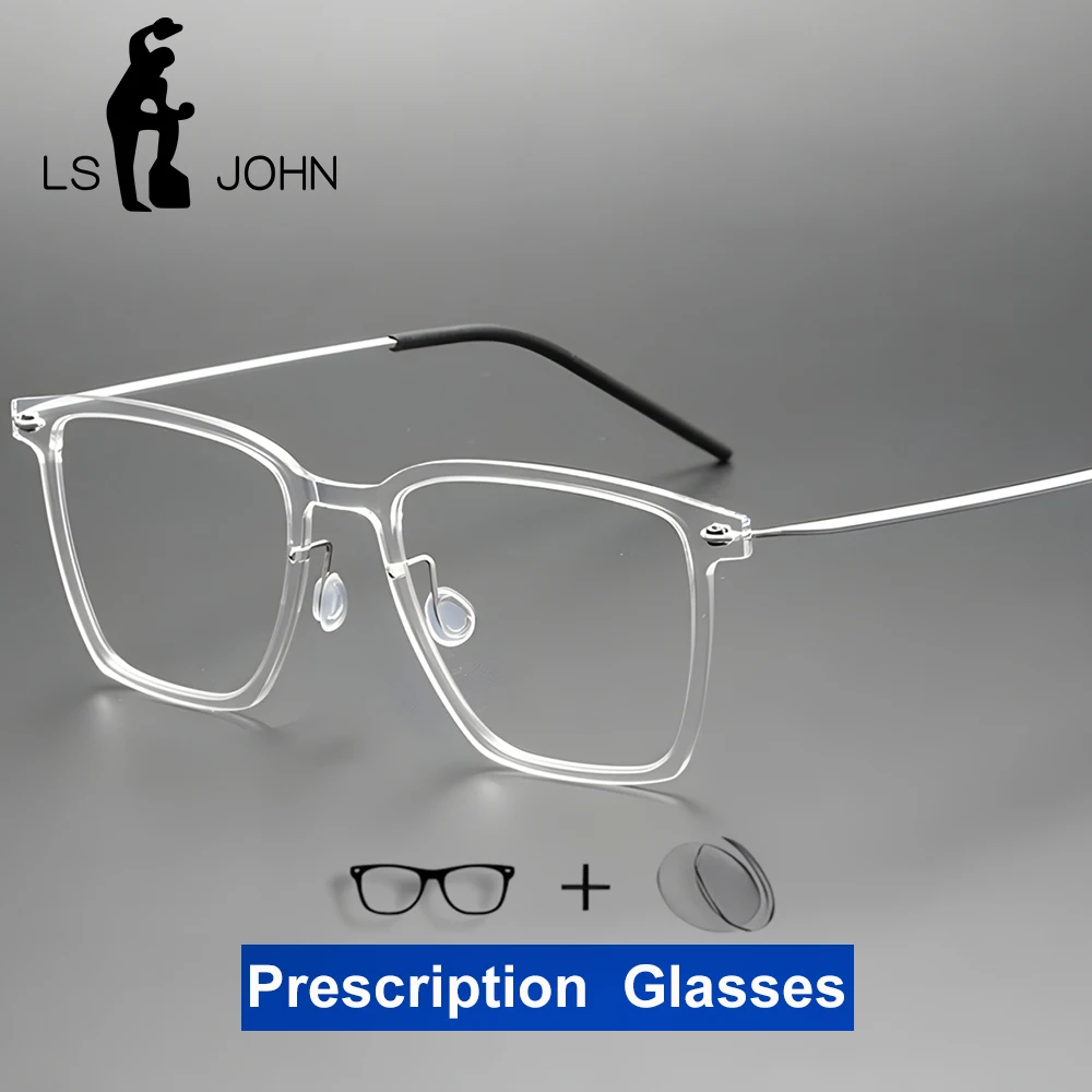 

Квадратные очки для чтения, мужские титановые сверхлегкие очки для близорукости по рецепту, безвинтовая нейлоновая оправа для очков европейского дизайна