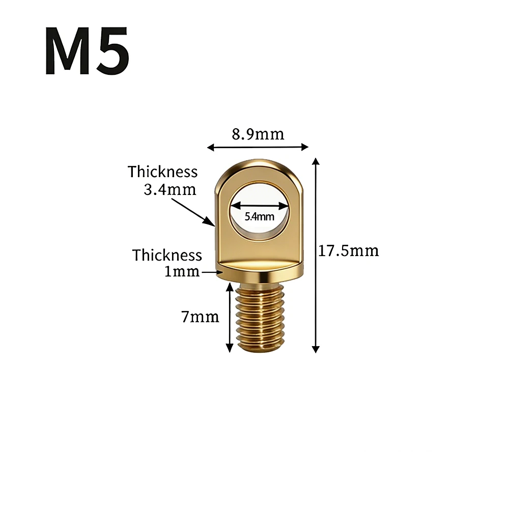 Kupfer-Heberinge M3-M10, 10/50 Stück Messing-Öhrschnurverbinder für Drahtseil, Pflanzenbeleuchtung, Drohnen-Aufhängung, DIY-Hardware