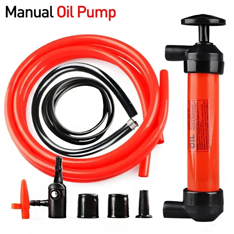 Portable Hand Oil Siphon Pump Car Engine Manual Liquid Transfer Pump Gas Fuel Water Sucker Suction Hose Tube High Flow 5L/min