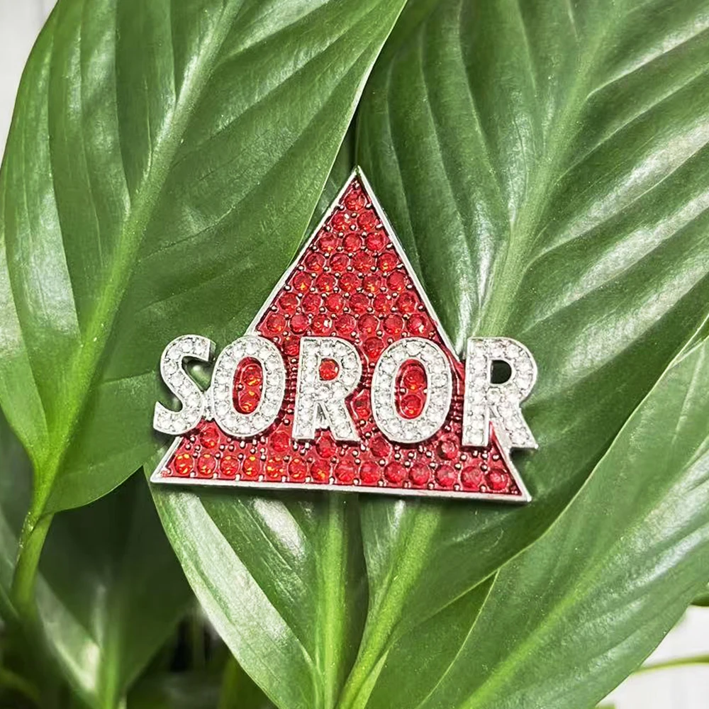 2026 New University Club Graduation Ceremony Sister Gift Delta SOROR Red Pyramid Brooch