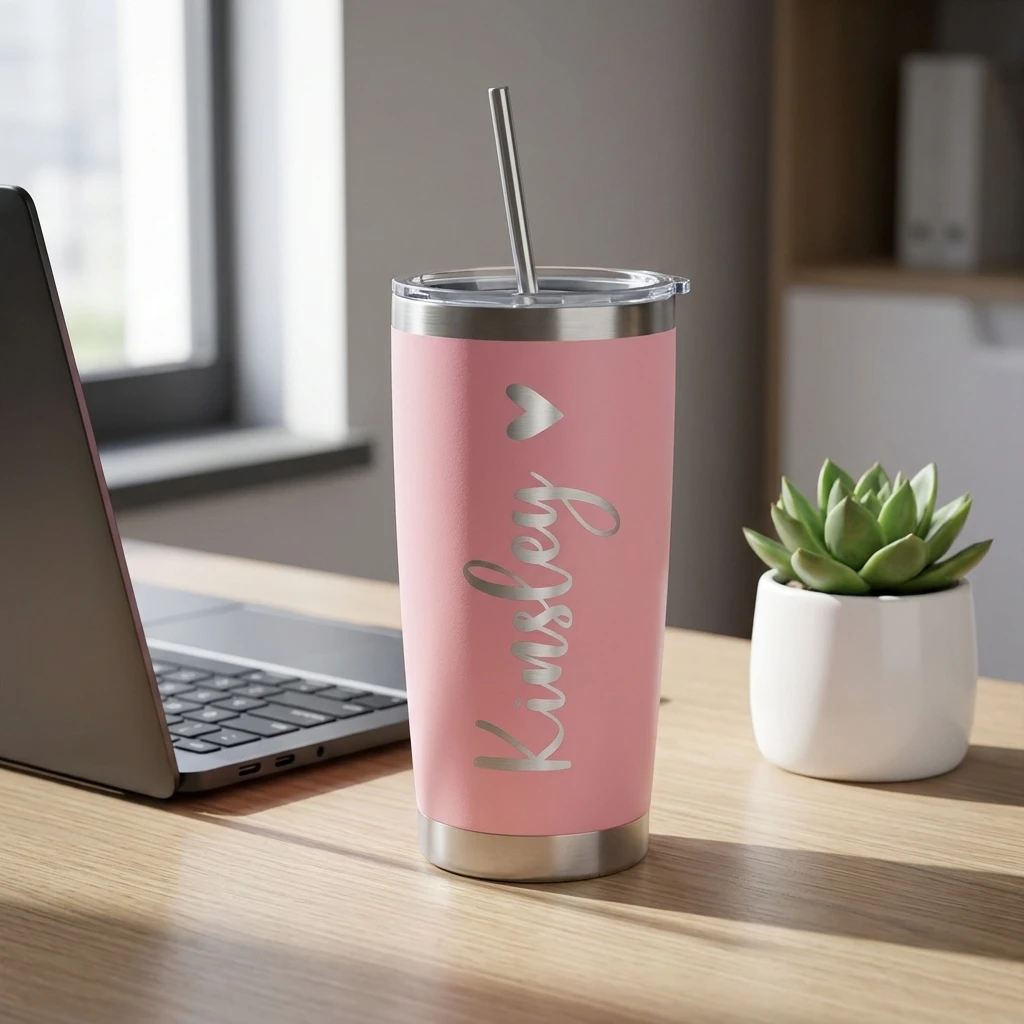 2026 New Handwritten Name 20oz Tumbler with Straw, Custom Engraved Stainless Steel Insulated Cup, Birthday Party Gift for Women.