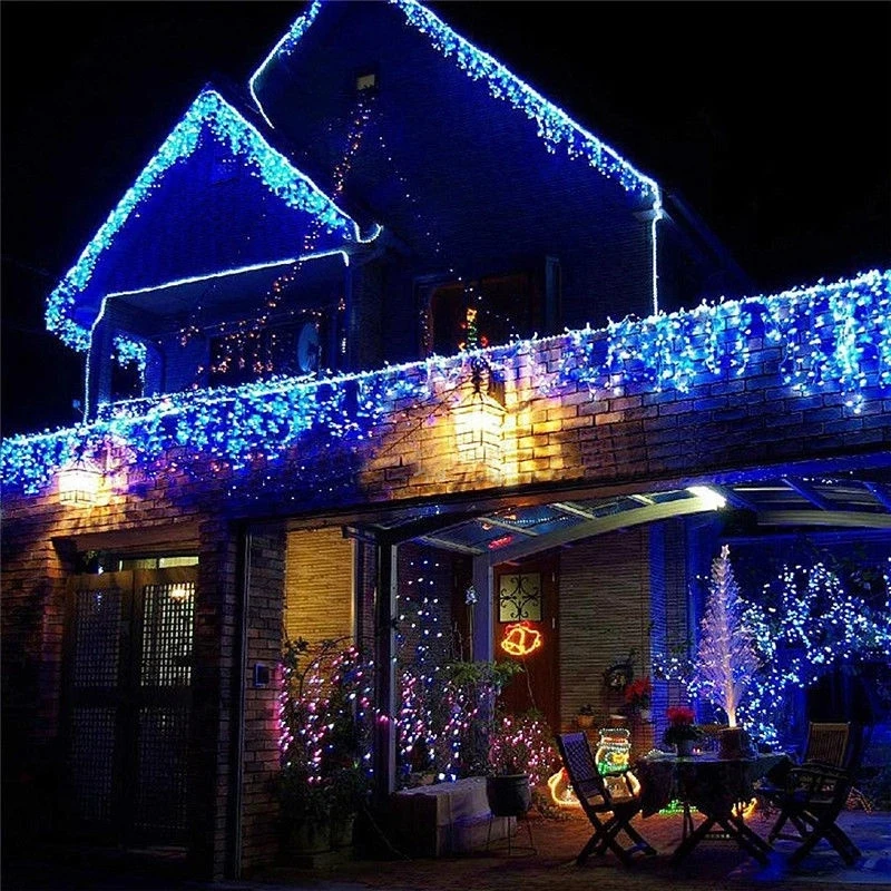 5M Waterproof Outdoor Christmas Light Droop 0.4-0.6m Led Curtain Icicle String Lights Garden Mall Eaves Decorative Lights