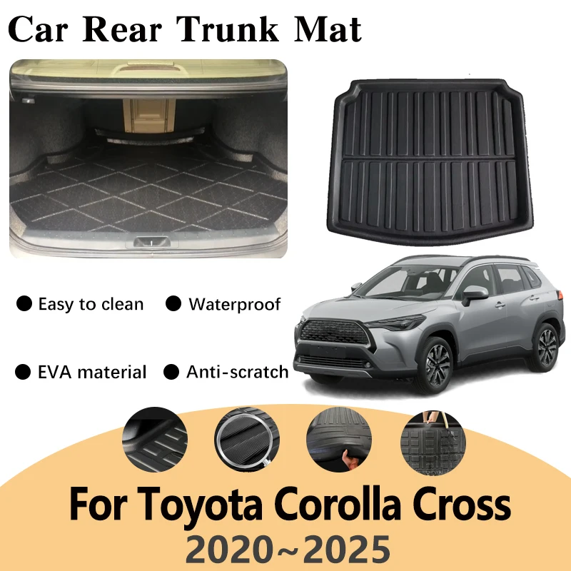 

Задние коврики в багажник автомобиля для Toyota Corolla Cross, гибридные аксессуары XG10 2020 ~ 2025 2024 2022, материал EVA, поднос для пола, автозапчасти