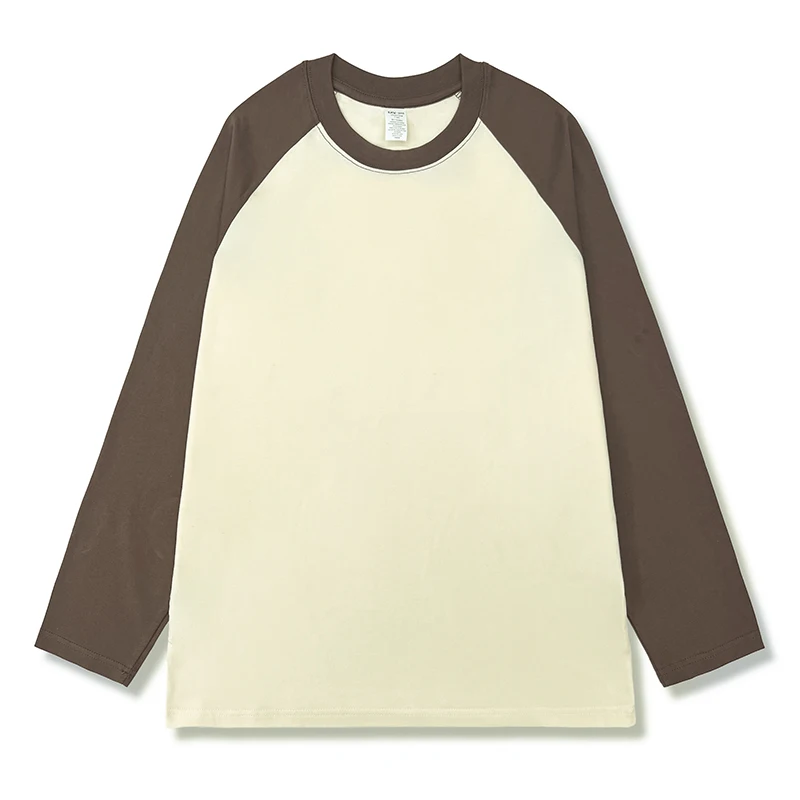 AOSSVIAO 2026 Damen Frühling Herbst Mode O-Ausschnitt T-Shirt Weibliche Lose Langarm-Shirts 100% Baumwolle Patchwork Casual Oberteile – Detail 10