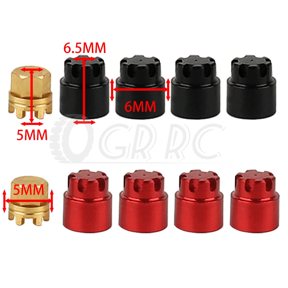 4PCS M2 Wheel Nuts Cap Locking Hubs Hex Insert Lock Nut for 1/24 Axial SCX24 Deadbolt Jeep Gladiator Ford Bronco Upgrade Parts