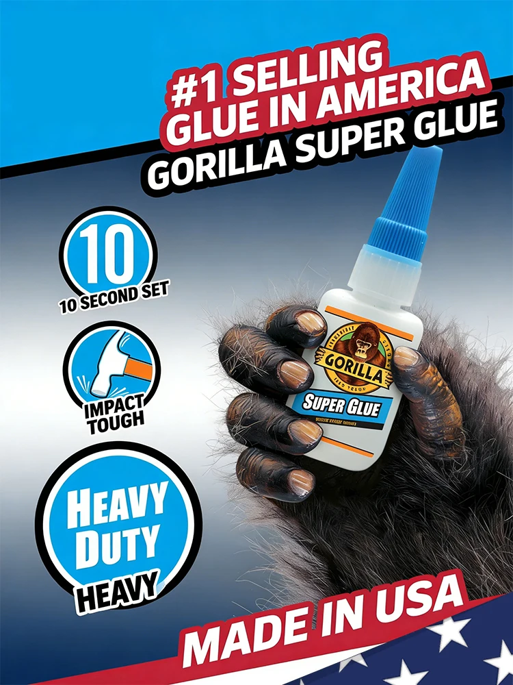 Gorilla Super Glue Gel XL, Clear Glue,All Purpose and Fast Setting for Projects and Repairs