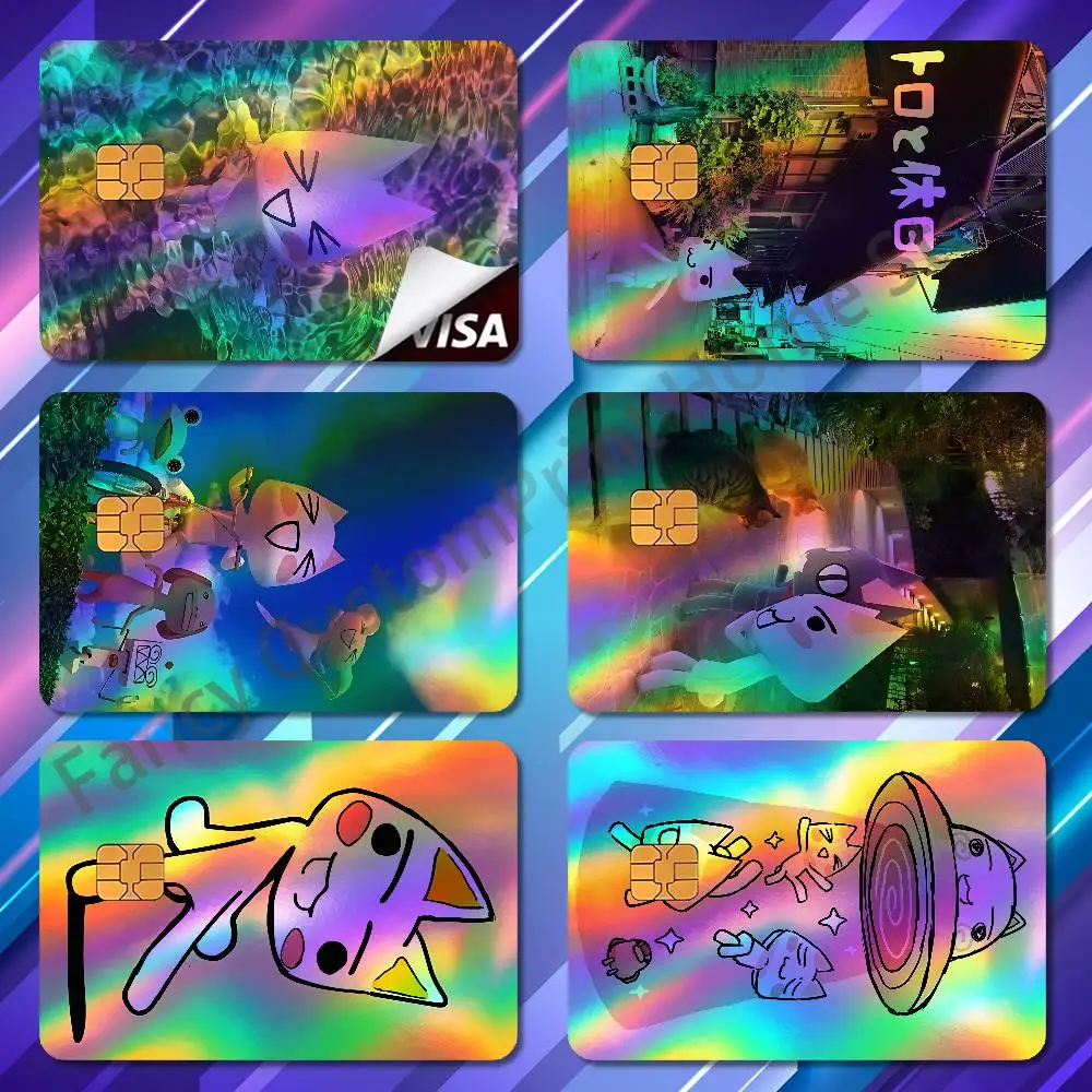 Cute I-Inoue T-Toro Anime Color Laser Stickers Film Skin Cover for JCB Bus Metro Debit Bank Card