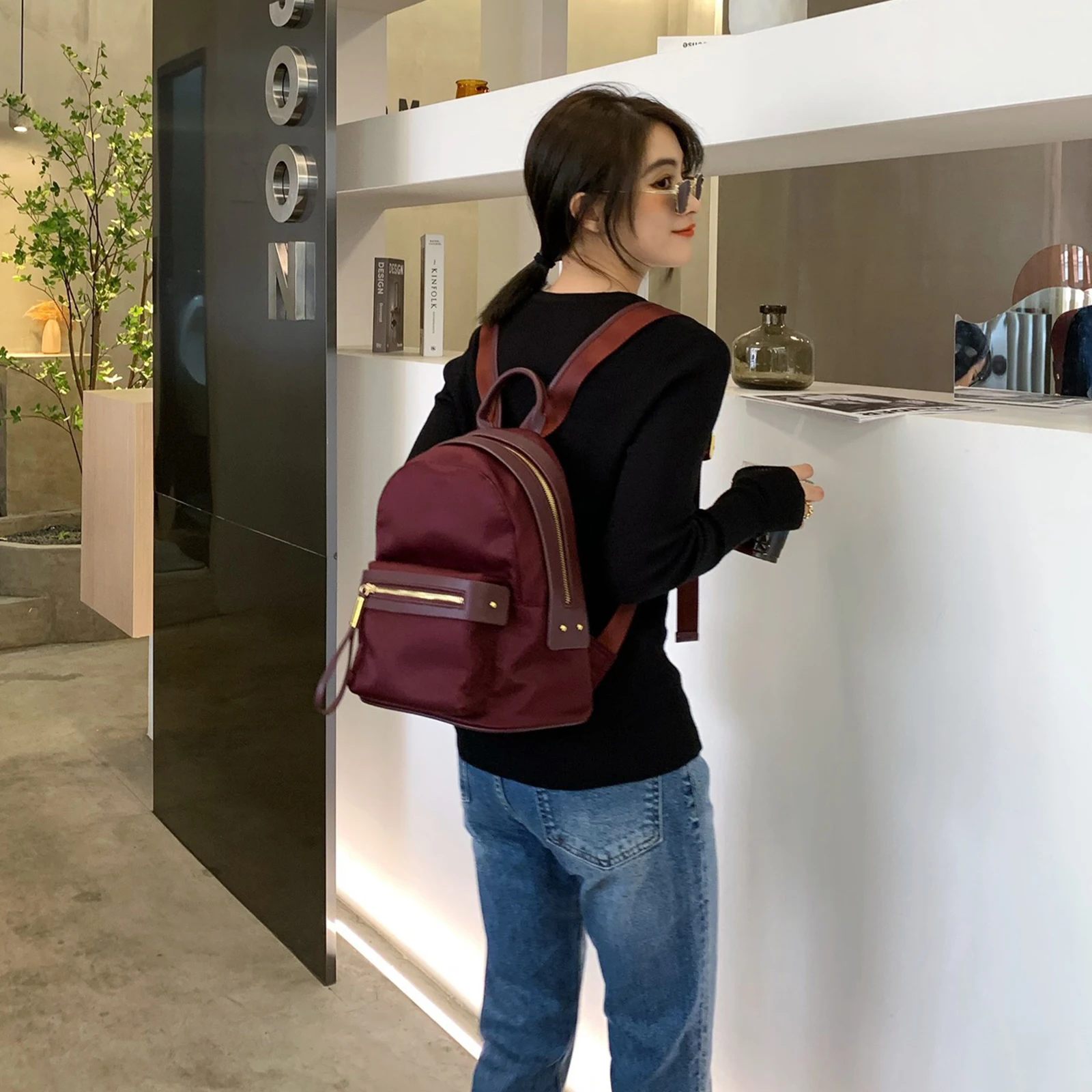 MIYA GARDEN-mochila de nailon para mujer, bolso de hombro a la moda, mochila escolar para viaje y viaje, novedad