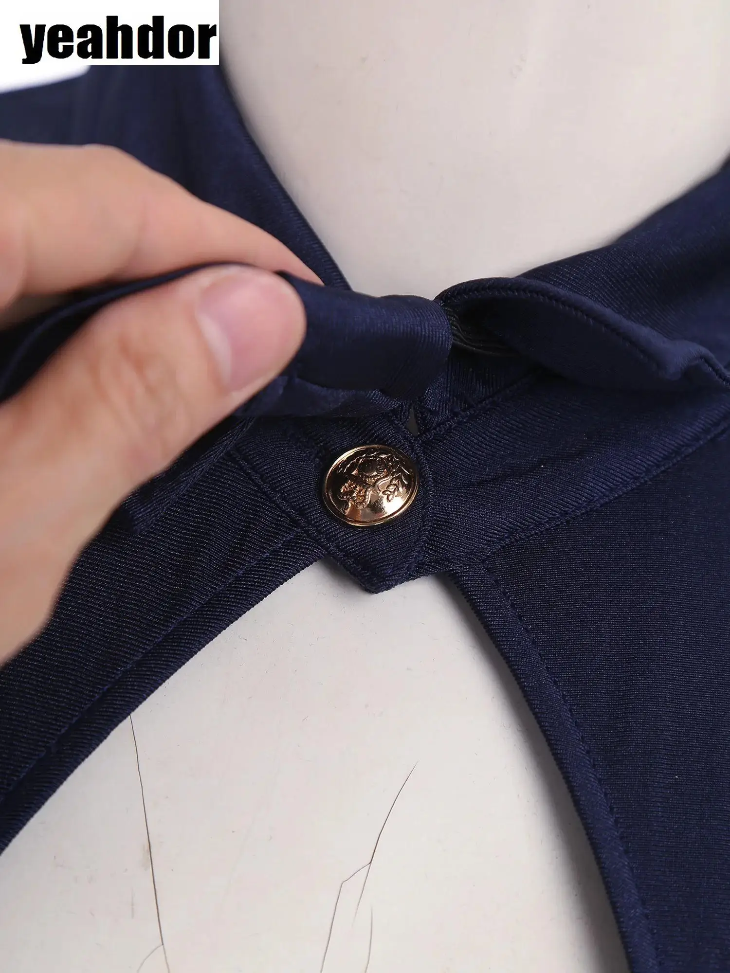 

Women Police Costume Short Sleeve Chest Cut Out Sequin Jumpsuit with A Tie Set for Halloween Cosplay Sexy Cop Officer Uniforms