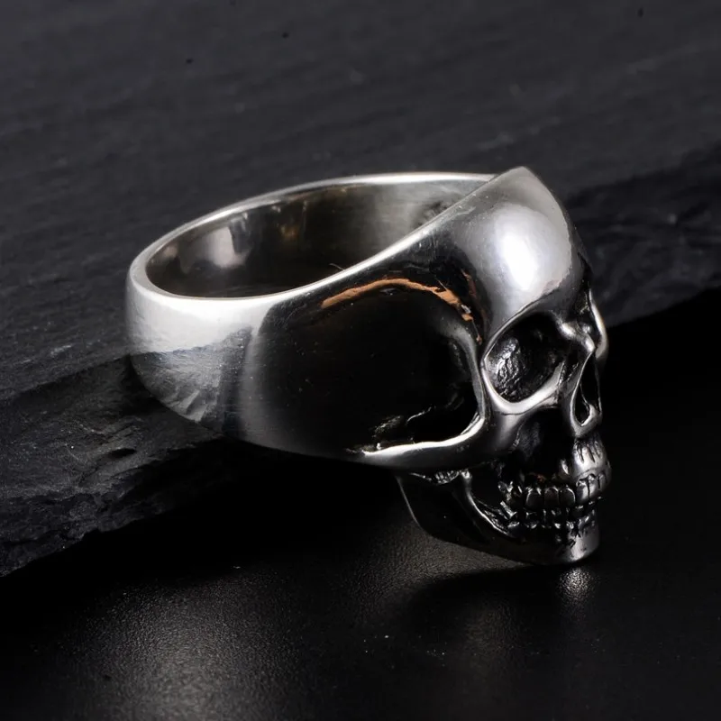 BOCAI S925 Sterling Silver Rings for Men New Fashion Domineering Trend Rock Skull-head Pure Argentum Punk Jewelry