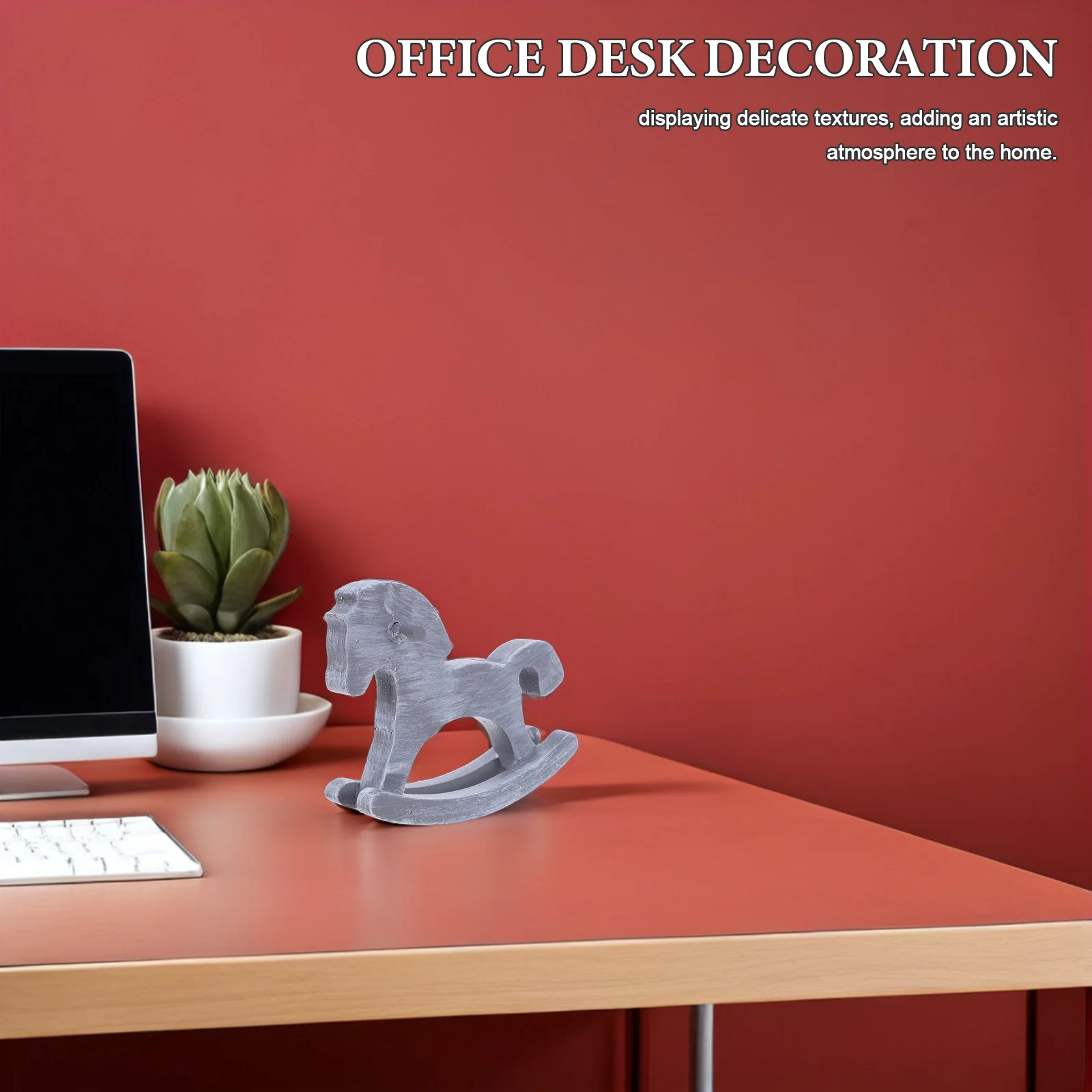 나무 흔들 목마 미니 빈티지 공예품 가정 사무실 장식 탁상 동물 조각상 책상 장식품 거실 선반 장식품