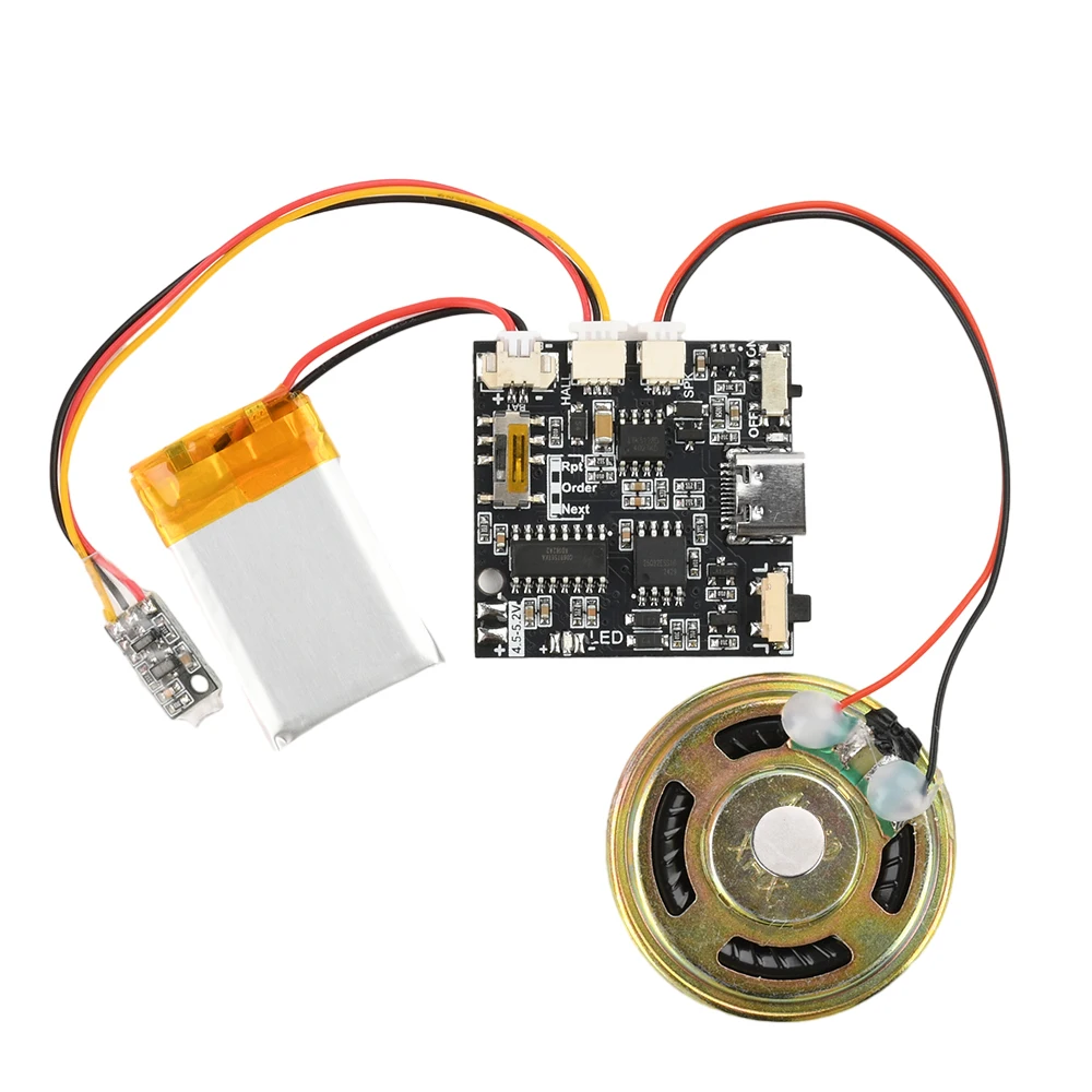 Записываемый звуковой модуль, 8 м, MP3, WAV, кнопка управления, музыкальный голосовой плеер, программируемая плата с динамиком для DIY, поздравительная открытка, подарок