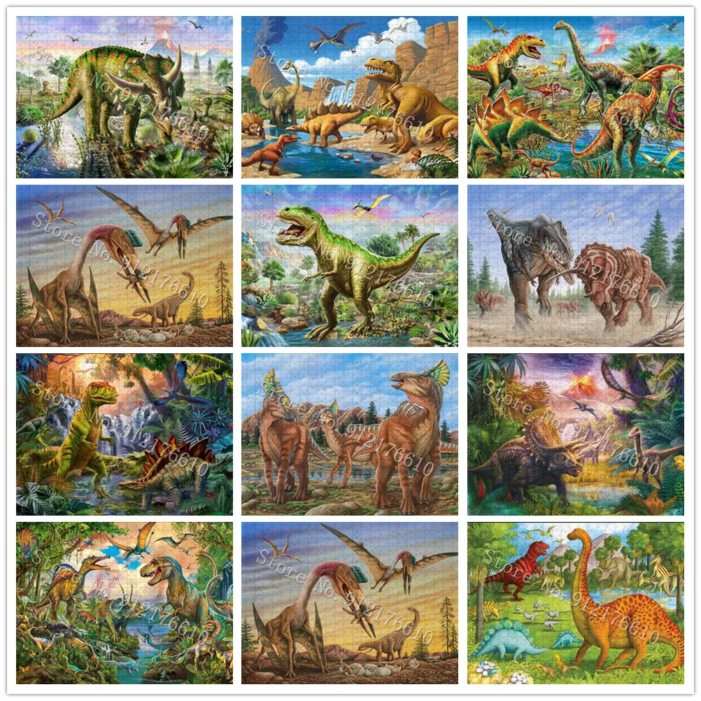 

Dinosaur Monster 300/500/1000 Pieces Jigsaw Puzzle Tyrannosaurus Rex Family Game Boys Toys Decompress Educational Print Puzzles