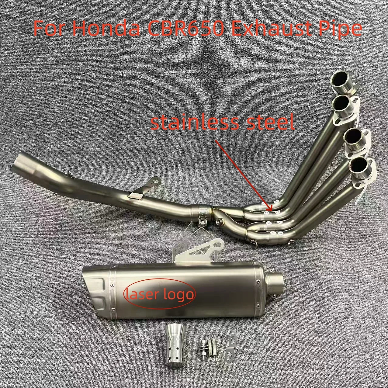 Motorcycle Exhaust Tube Front Link Pipe Escape Full System With Two oxygen sensors For CBR650R CBR650F CBR650 CB650F 2014-2025