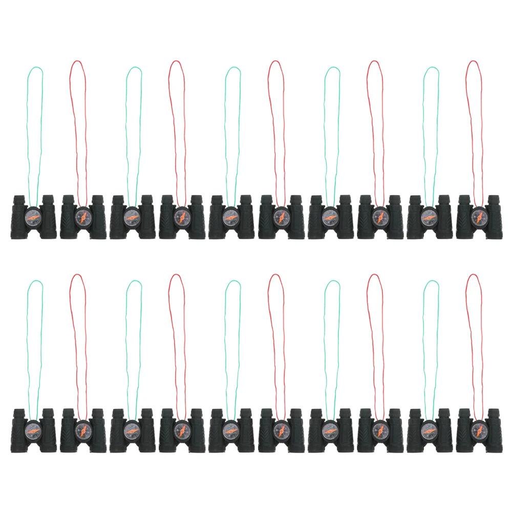 20 個ミニポータブル軽量コンパクトアウトドア探検子供用ハイキングギア内蔵コンパスカラーストラップポケット